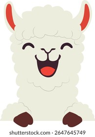 Feliz Llama Desenho Animado Imagem Animal