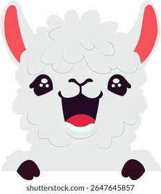 Happy Llama Cartoon Animal Image