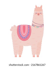 Happy Llama Design Over White