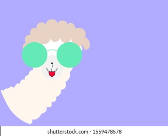 Happy llama, illustration, vector on white background.