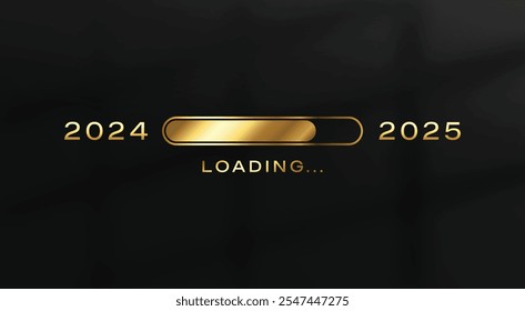Happy loading new year black background.