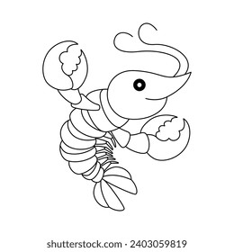 Happy Lobster Kids Coloring Page