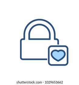 Happy lock love security icon. Vector illustration