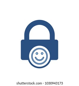 Happy lock office icon. Vector illustration