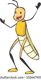 Happy Locust Cartoon