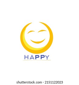 happy logo vector design illustration with faded writing style on the edges