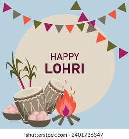 Happy Lohri background. Vector illustration design.