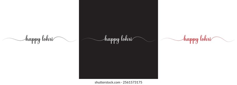 Happy Lohri Celebration Poster with text.  Vector illustration. isolated on white and black background. EPS 10