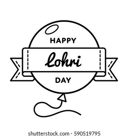 Happy Lohri day emblem isolated vector illustration on white background. 13 january indian traditional holiday event label, greeting card decoration graphic element