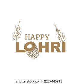 happy lohri festival illustration vector
