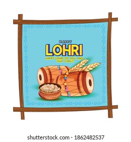 Happy Lohri festival of punjab holiday and background 