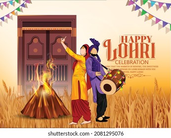  Happy Lohri Festival Of Punjab India Background