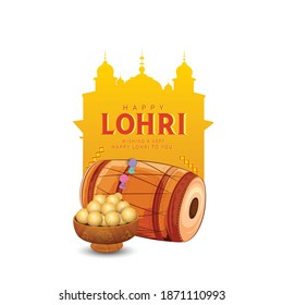 Happy Lohri festival of Punjabi vector illustration