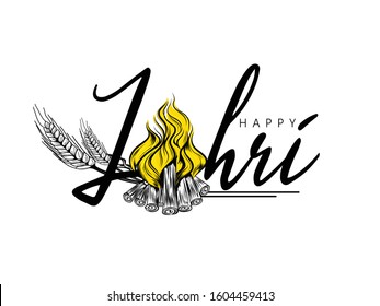 Happy Lohri holiday background for Punjabi festival