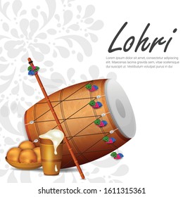 Happy Lohri illustration background for Punjabi harvest festival - Vector