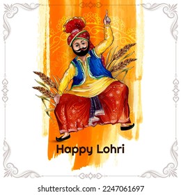 Happy Lohri Indian cultural festival background design vector