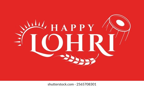 Happy Lohri post greeting card festival of Punjab India background. Lohri typography design, lohri elements background. abstract vector illustration banner design.
