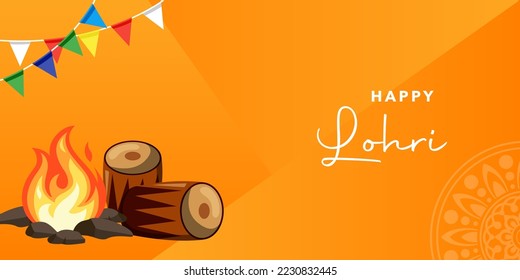 Happy Lohri poster, banner vector. Lohri concept illustration. vector eps