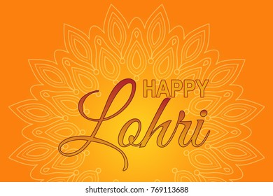 Happy Lohri poster. Punjabi Festival Happy Lohri celebration with colorful Background. Vector illustration.