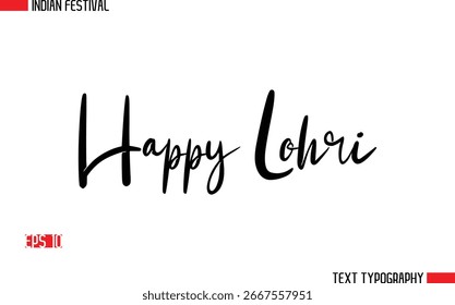 Diseño de texto de tipografía cursiva con estilo de Lohri feliz