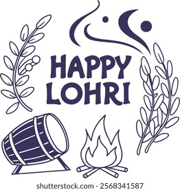 happy lohri vector design illustration