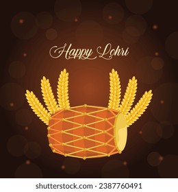 Happy Lohri vector Illustrator. Illustration of happy lohri holiday background for punjabi festival