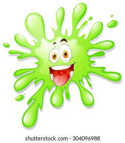Happy looking green splash illustration