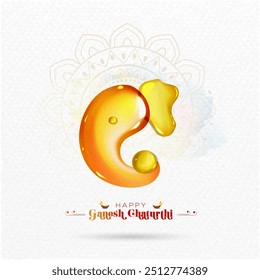 Happy Lord Ganesha, Ganpati oder Ganesh chaturthi Konzept Design. Indischer Hindu-Gott Lord Ganesha Symbol 3D Vektorgrafik.