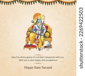 Happy Lord Ram Navami, Illustration Lord Rama and Happy Dussehra