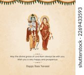 Happy Lord Ram Navami, Illustration Lord Rama and Sita Happy Dussehra