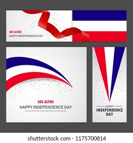 Happy Los Altos independence day Banner and Background Set