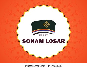 Happy Losar festival of Nepal February 12, poster design.   