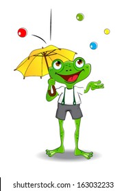 Happy Lottery Green Frog Mascot