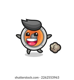 the happy loudspeaker cartoon with running pose , cute style design for t shirt, sticker, logo element