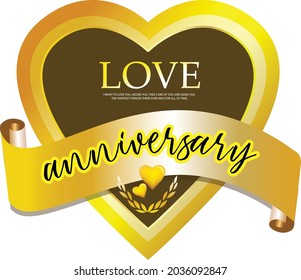 Happy  Love anniversary Typography Vector Design for Greeting Cards and Poster with Balloon, Confetti and Gift Box, Design Template for anniversary celebrations
