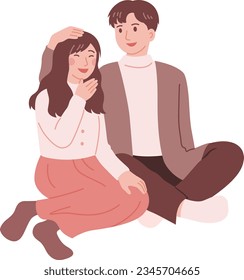 Happy love couple fall in love. vector illustration. valentine celebration