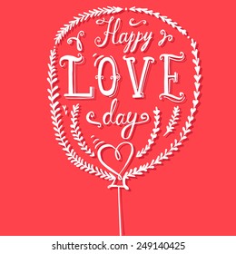 'happy love day' hand lettering