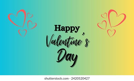 Happy love day handwritten text in love background screen. Suitable for celebrations or greeting cards. Romantic valentine's day background animation. Happy Valentine's Day celebration vector design
