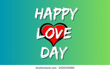 Joyeux jour d'amour texte écrit à la main sur l'écran d'arrière-plan amour. Convient aux fêtes ou cartes de voeux. Animation d'arrière-plan romantique de Saint-Valentin. Joyeuses fêtes de Saint-Valentin, création vectorielle
