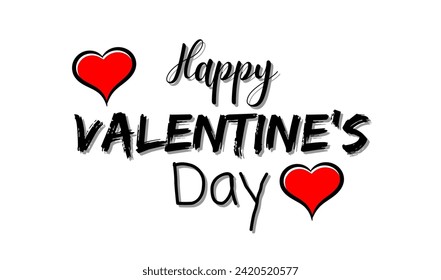 Happy love day handwritten text in love background screen. Suitable for celebrations or greeting cards. Romantic valentine's day background animation. Happy Valentine's Day celebration vector design
