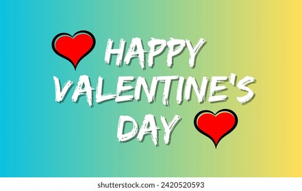 Happy love day handwritten text in love background screen. Suitable for celebrations or greeting cards. Romantic valentine's day background animation. Happy Valentine's Day celebration vector design
