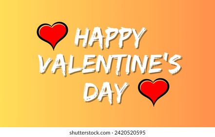 Happy love day handwritten text in love background screen. Suitable for celebrations or greeting cards. Romantic valentine's day background animation. Happy Valentine's Day celebration vector design
