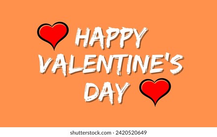 Happy love day handwritten text in love background screen. Suitable for celebrations or greeting cards. Romantic valentine's day background animation. Happy Valentine's Day celebration vector design
