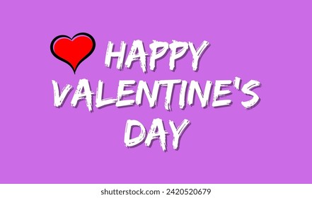 Joyeux jour d'amour texte écrit à la main sur l'écran d'arrière-plan amour. Convient aux fêtes ou cartes de voeux. Animation d'arrière-plan romantique de Saint-Valentin. Joyeuses fêtes de Saint-Valentin, création vectorielle
