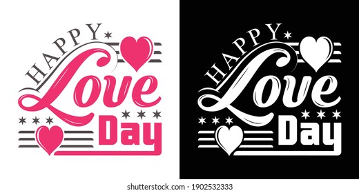 Happy Love Day Printable Vector Illustration