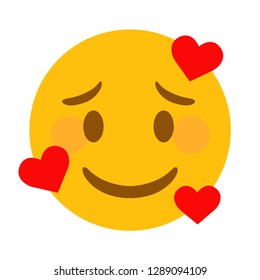 Happy in love emoji vector