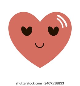 happy love heart smile vector illustration template design
