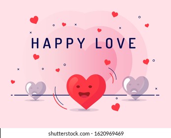 Happy love and insight concept with heart.