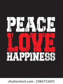 " Happy in love " Typography T-shirt design quote on black background, Lettering for clothing ready to print, Cool modern T-shirt typography, banner, poster, vector