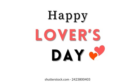 Happy lovers day with red heart love love quotes typography on white background for valentine's day vector. for t shirt design mug design.